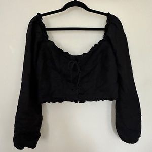 Reformation linen lace up corset top